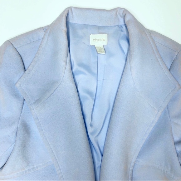 Chico’s Everyday Plush Coat Jacket Powder Blue 2 - Picture 2 of 9